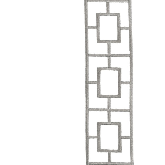 Embroidered Square Trellis Curtains - 2 Panels - Picture 2 of 6